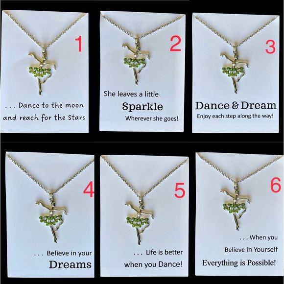 🆕 Silver Ballerina Necklace  - Green - Picture 2 of 12